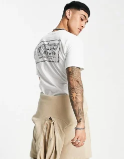Vans Bit By Bit Back Print T-shirt In White For Men
